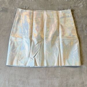 Barbiecore Disco Groovy Metallic Y2K Shiny Cosplay Space Mini Skirt Sz L